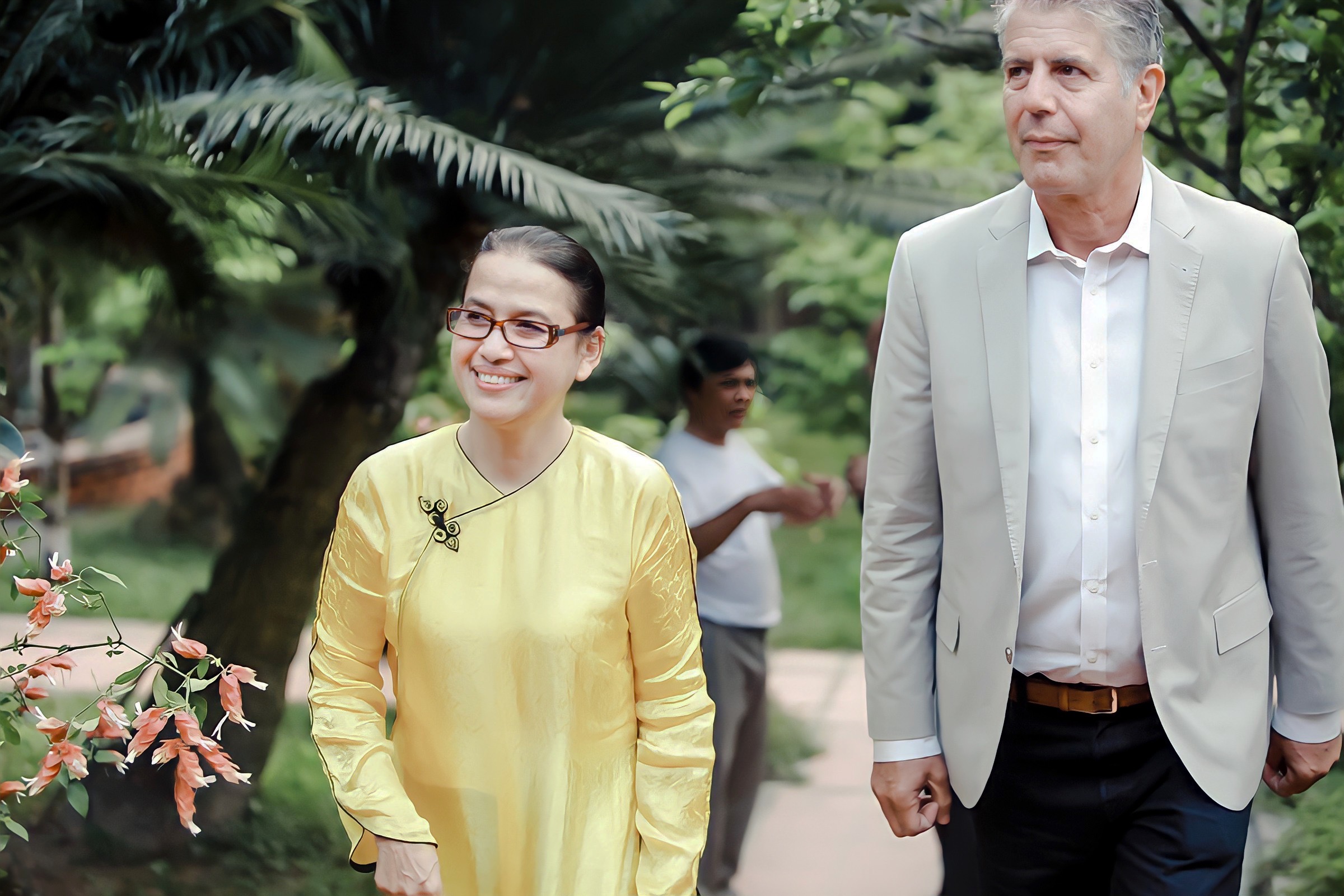 Artist Boi Tran and Anthony Bourdain