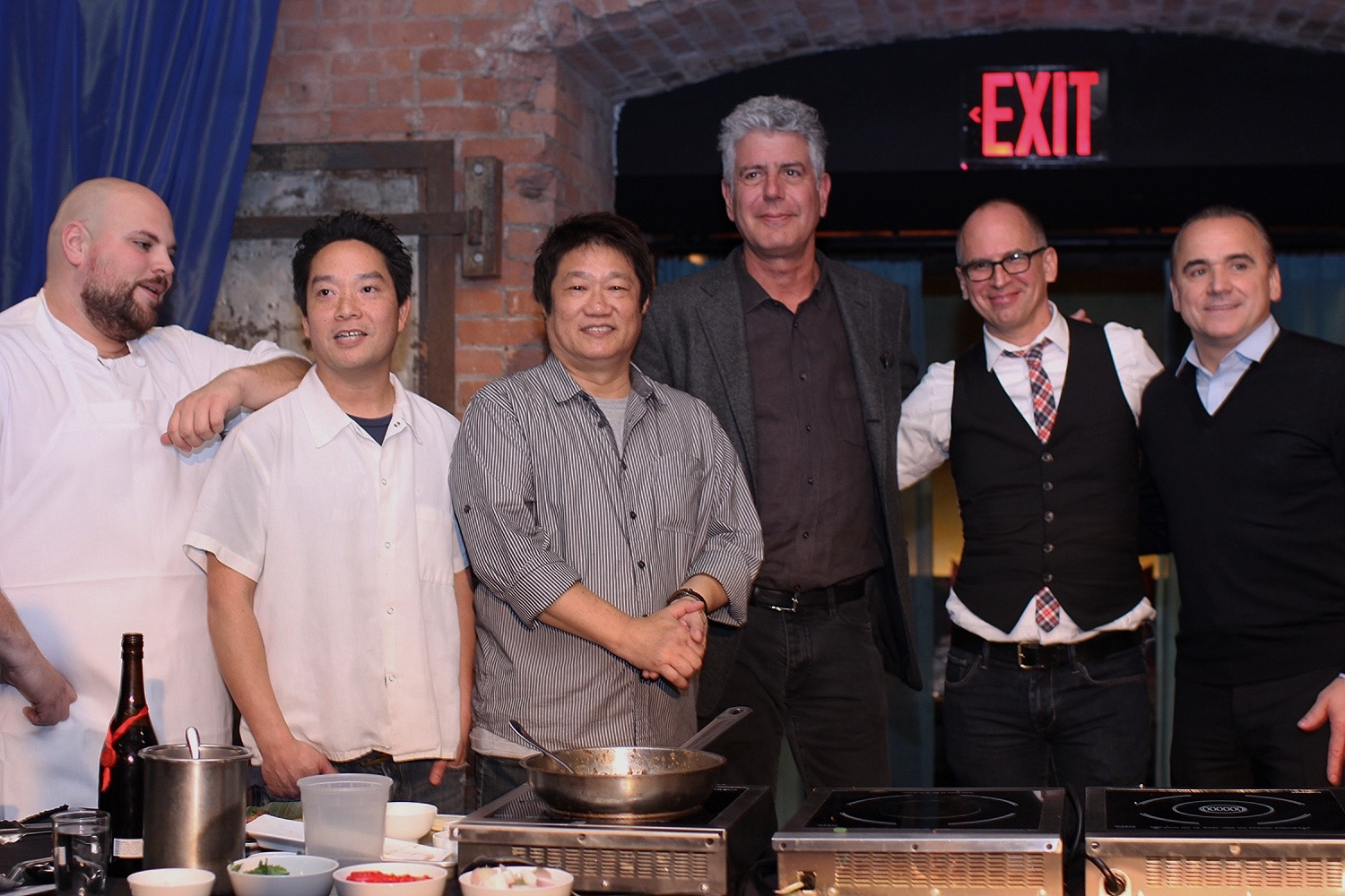 KF Seetoh, Anthony Bourdain, and presenters at The Inaugural World Street Food Congress 2013 Press Conference at Spice Market on February 25, 2013, New York City.