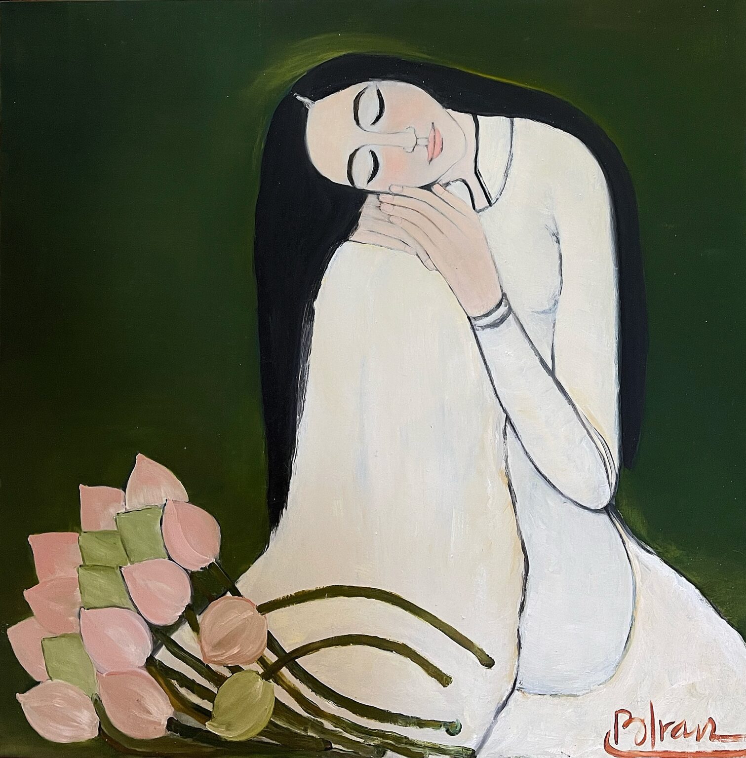 Hué Lady | oil on canvas | 90 x 90 cm. (35 7/16 x 35 7/16 in.)