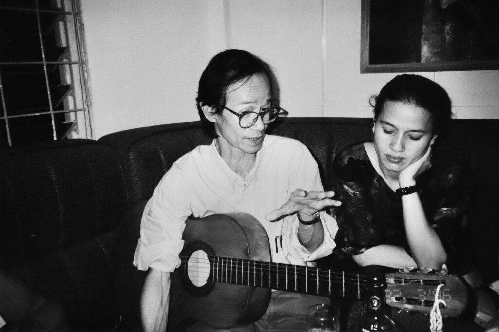 Trinh Cong Son and Boi Tran at Boi Tran Art Gallery, Hue, 1994