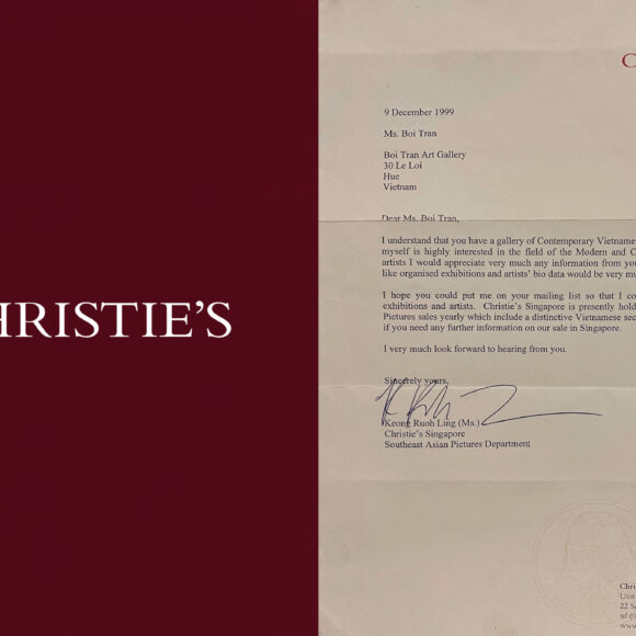 Christie’s: Southeast Asian Pictures’ Letter to Boi Tran Art Gallery in 1999