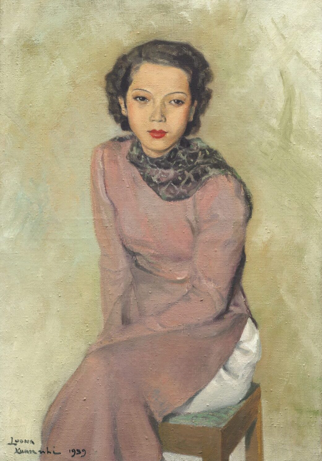 Luong Xuan Nhi (1914-2006), Portrait of a Lady, 1939, oil on canvas, 73.5 x 50 cm. (28 7⁄8 x 19 5⁄8 in.). Sold for HKD 2,125,000 at Christie's Hong Kong, 2 December 2021